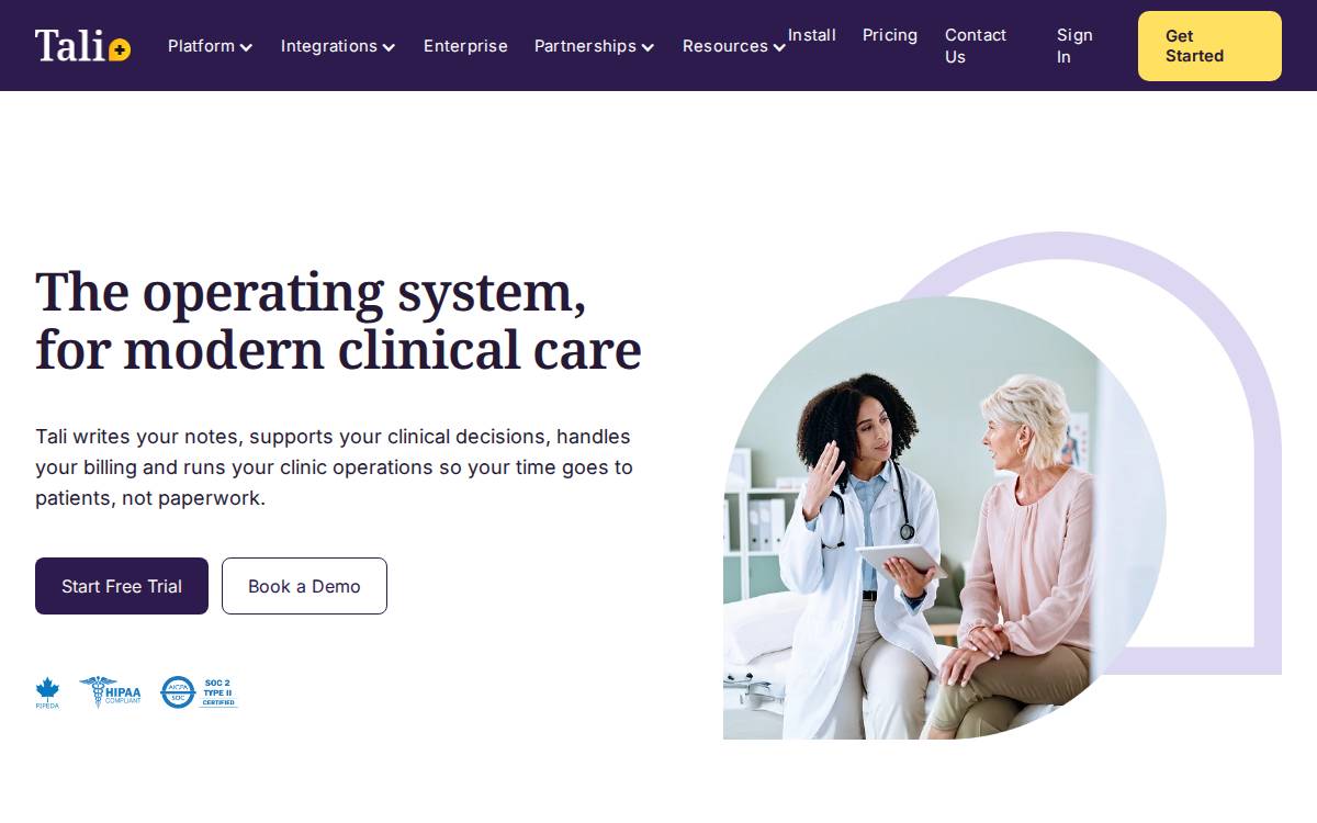 Tali website preview
