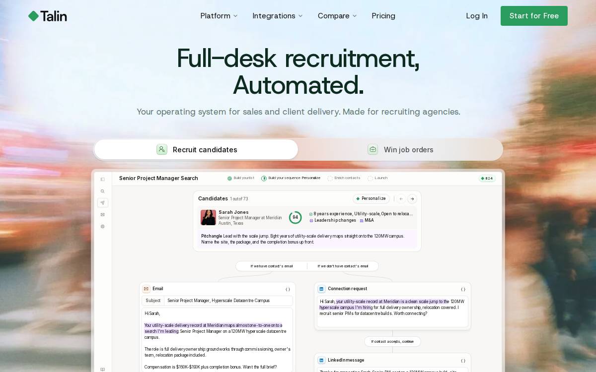 Talin website preview