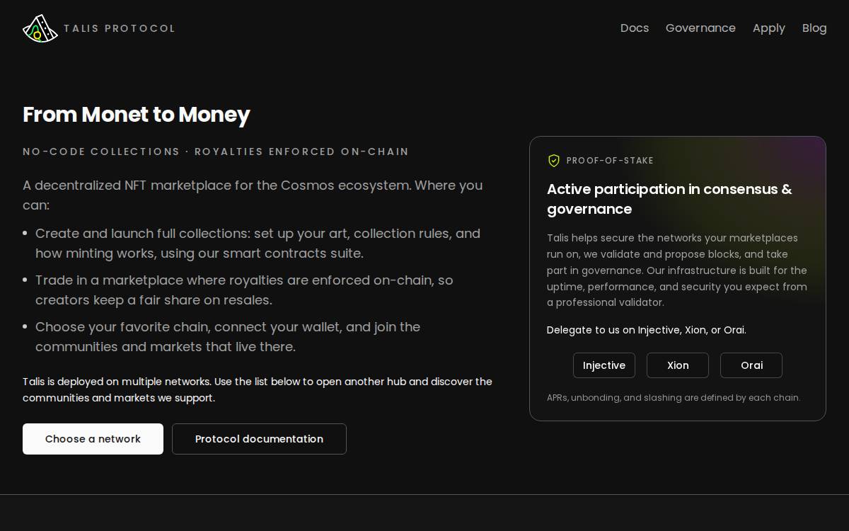 Talis website preview