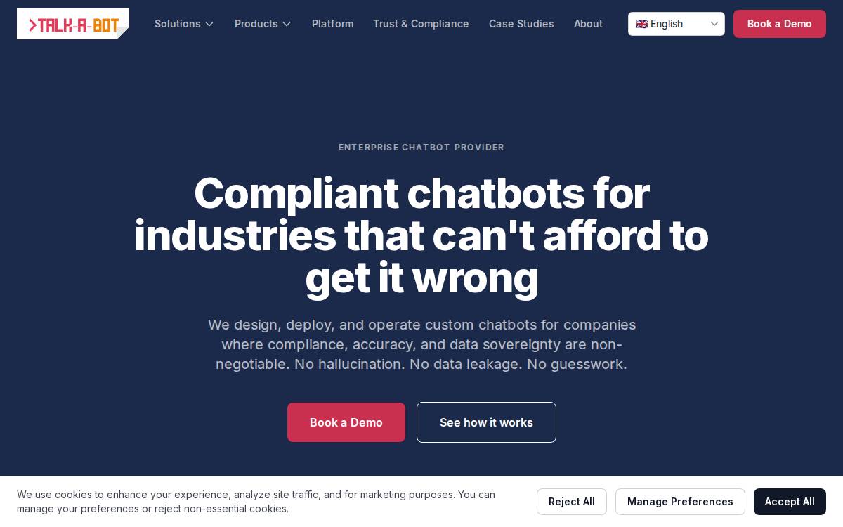 Talk-A-Bot website preview