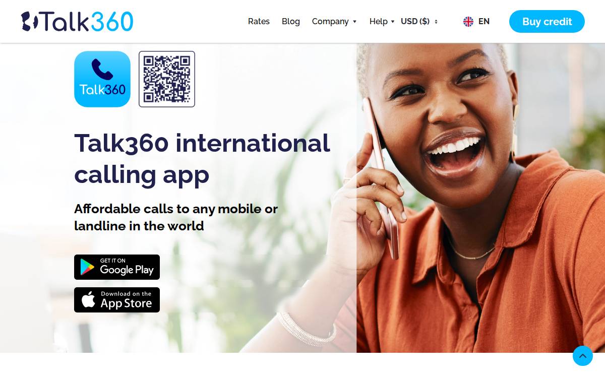 Talk360 website preview