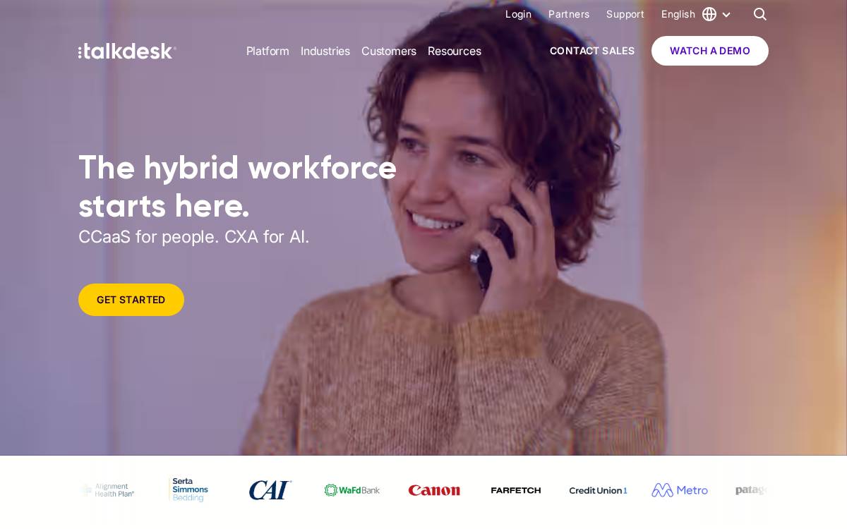 Talkdesk website preview