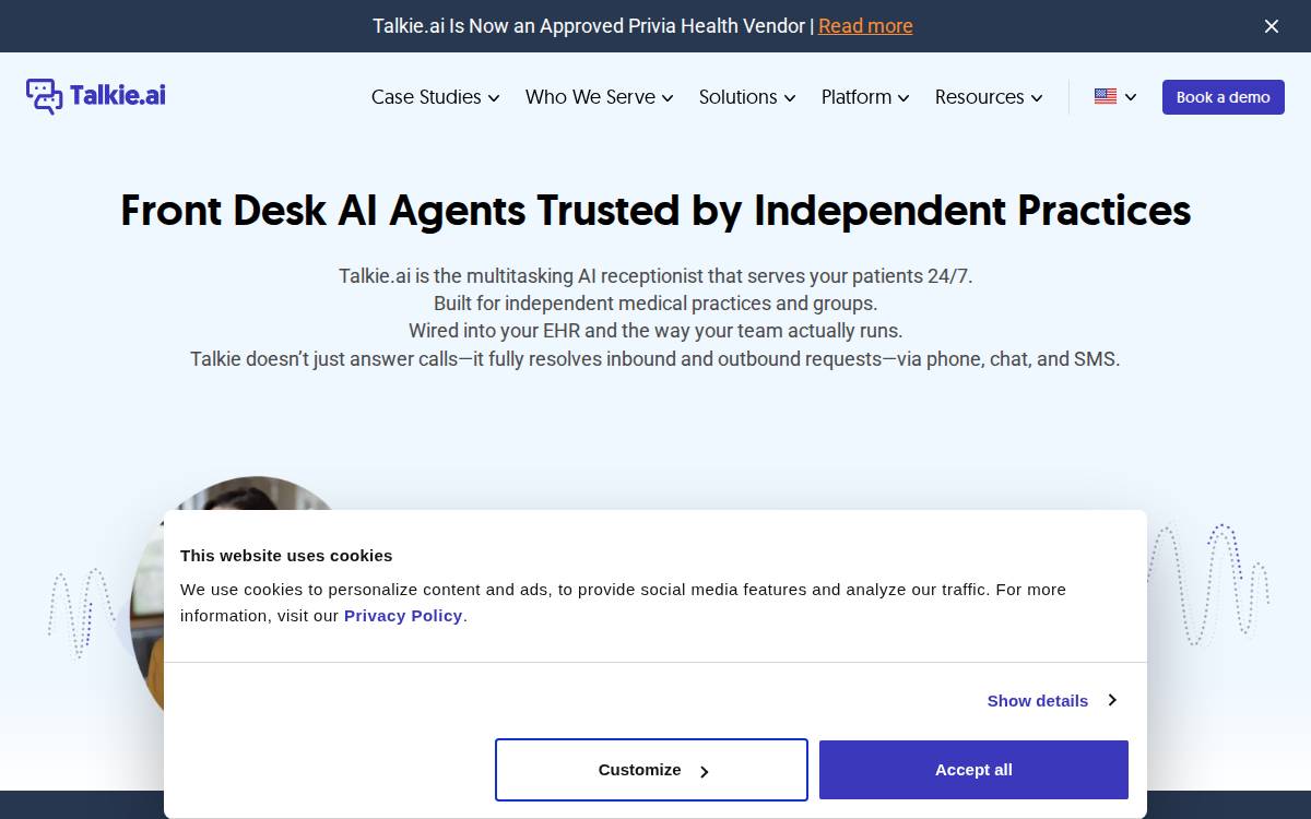 Talkie website preview