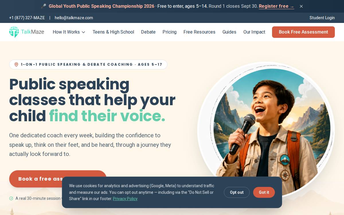 TalkMaze website preview