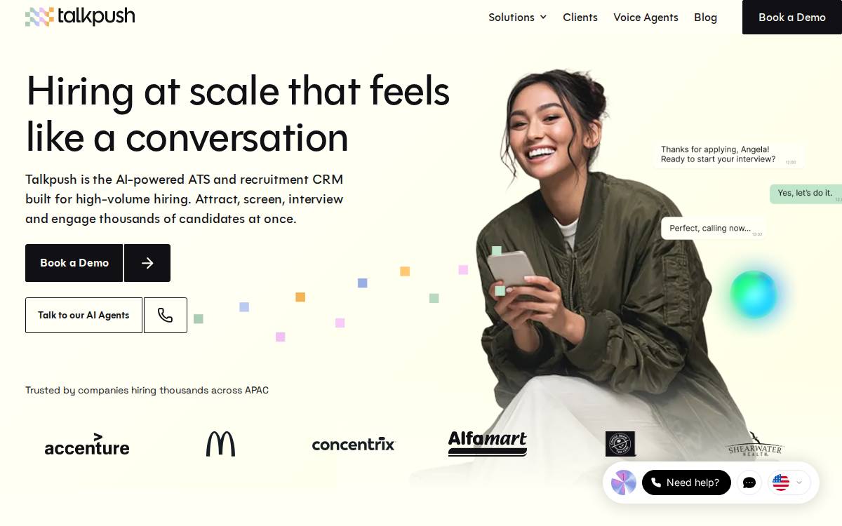 Talkpush website preview