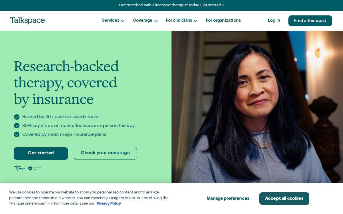 Talkspace website preview