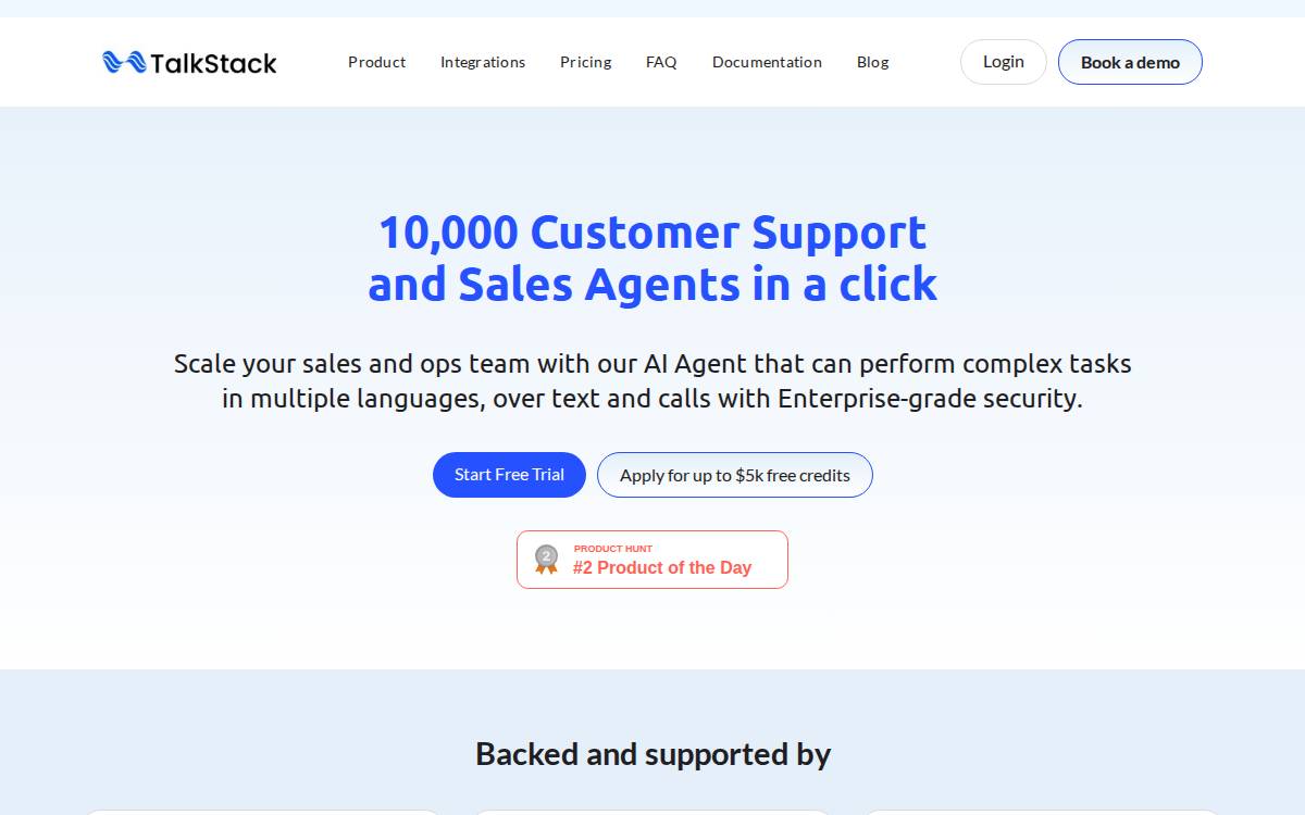 Talkstack website preview
