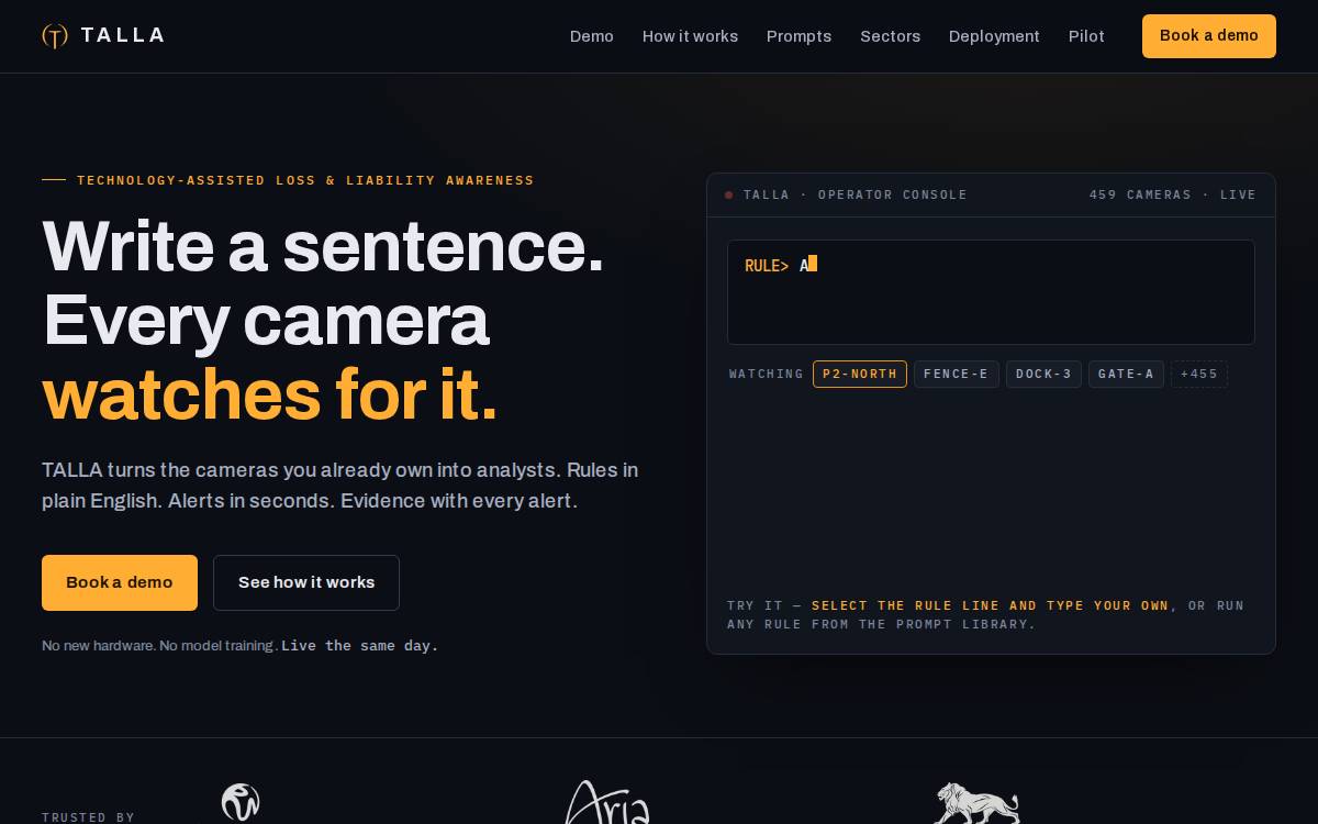 Talla website preview