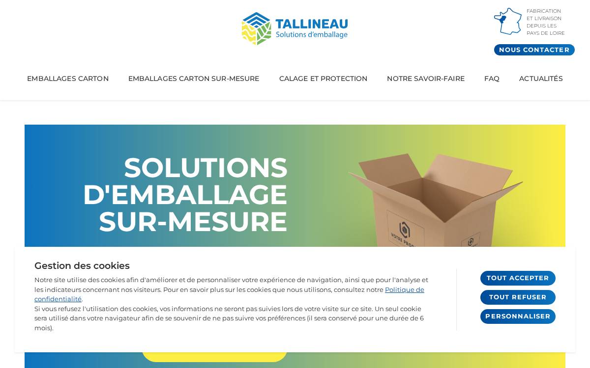 Tallineau Emballage website preview