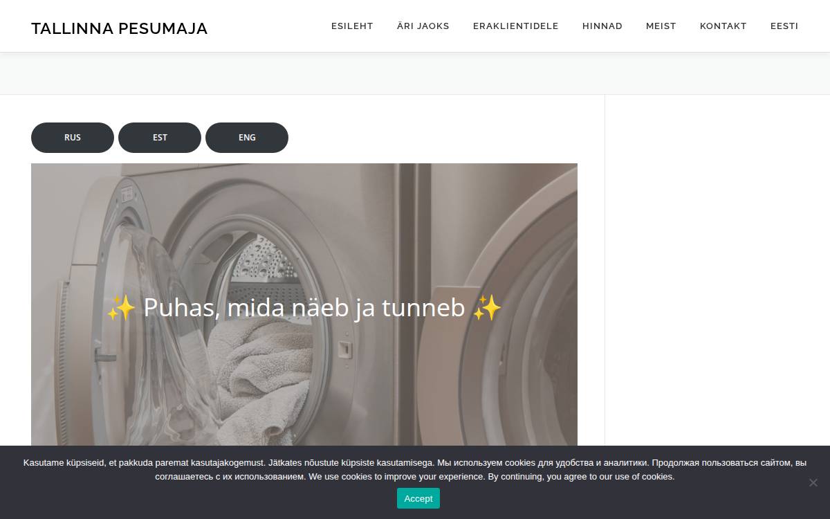 Tallinna Pesumaja website preview