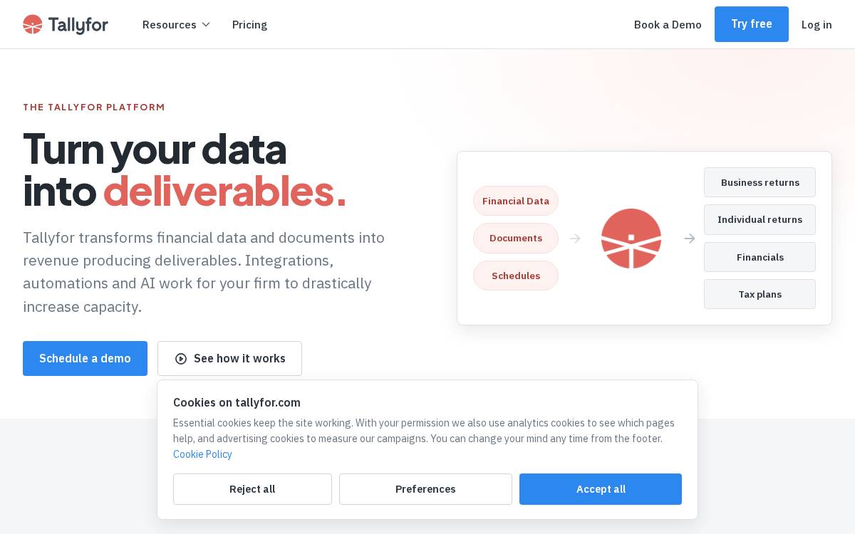 Tallyfor website preview