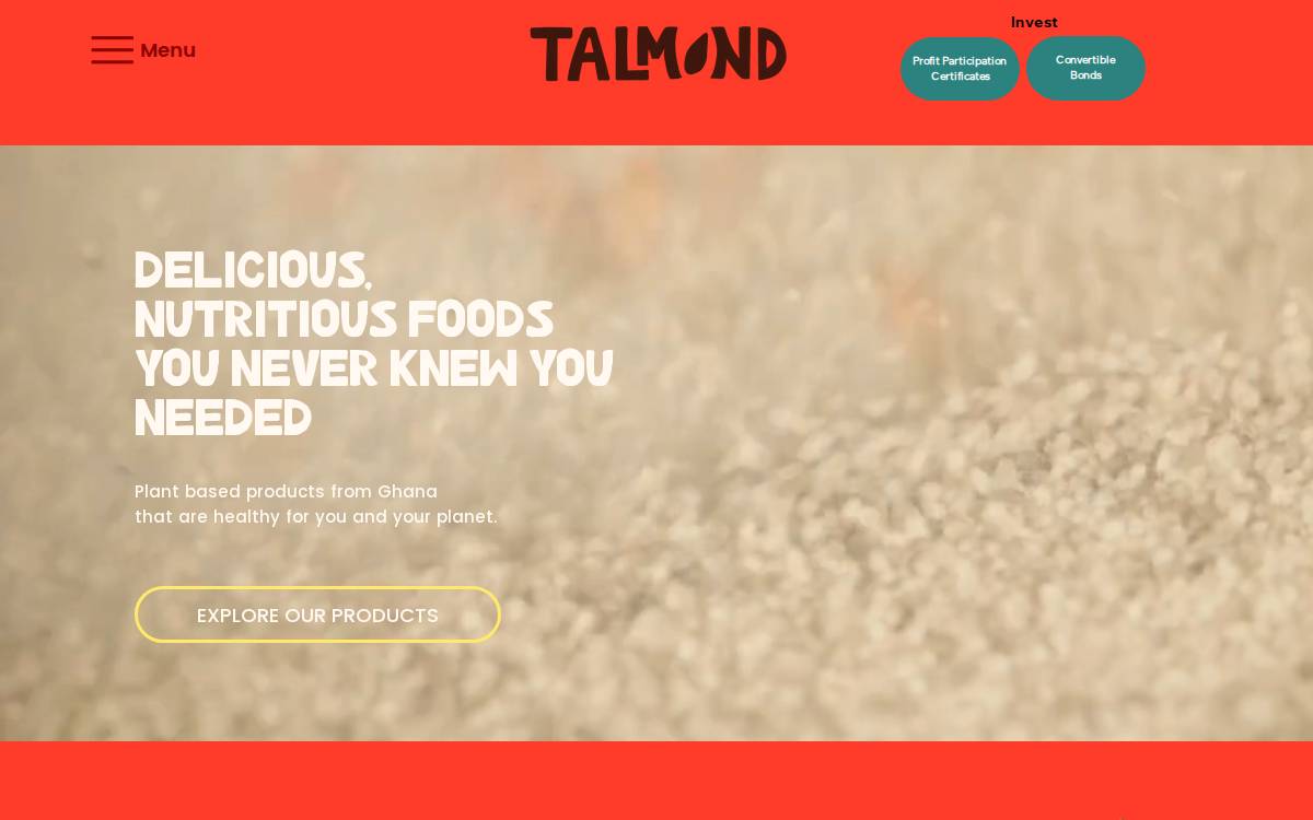 Talmondfoods website preview