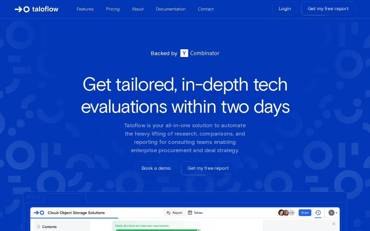 Taloflow website preview