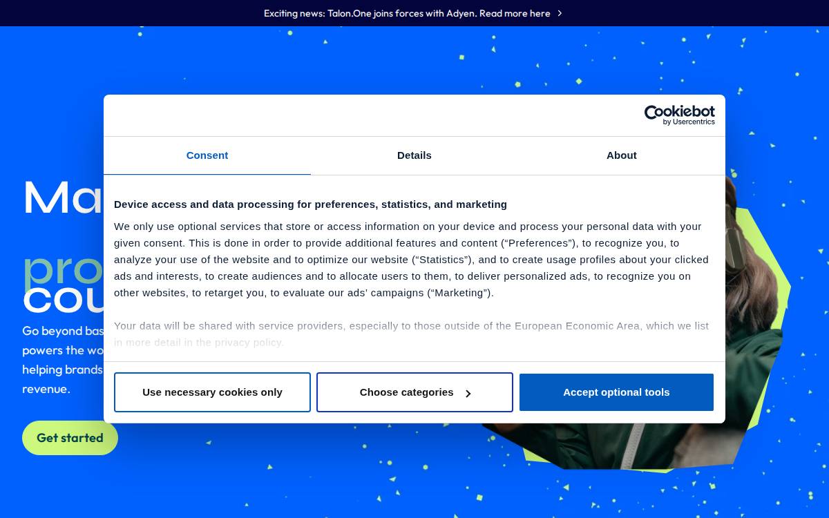 Talon website preview
