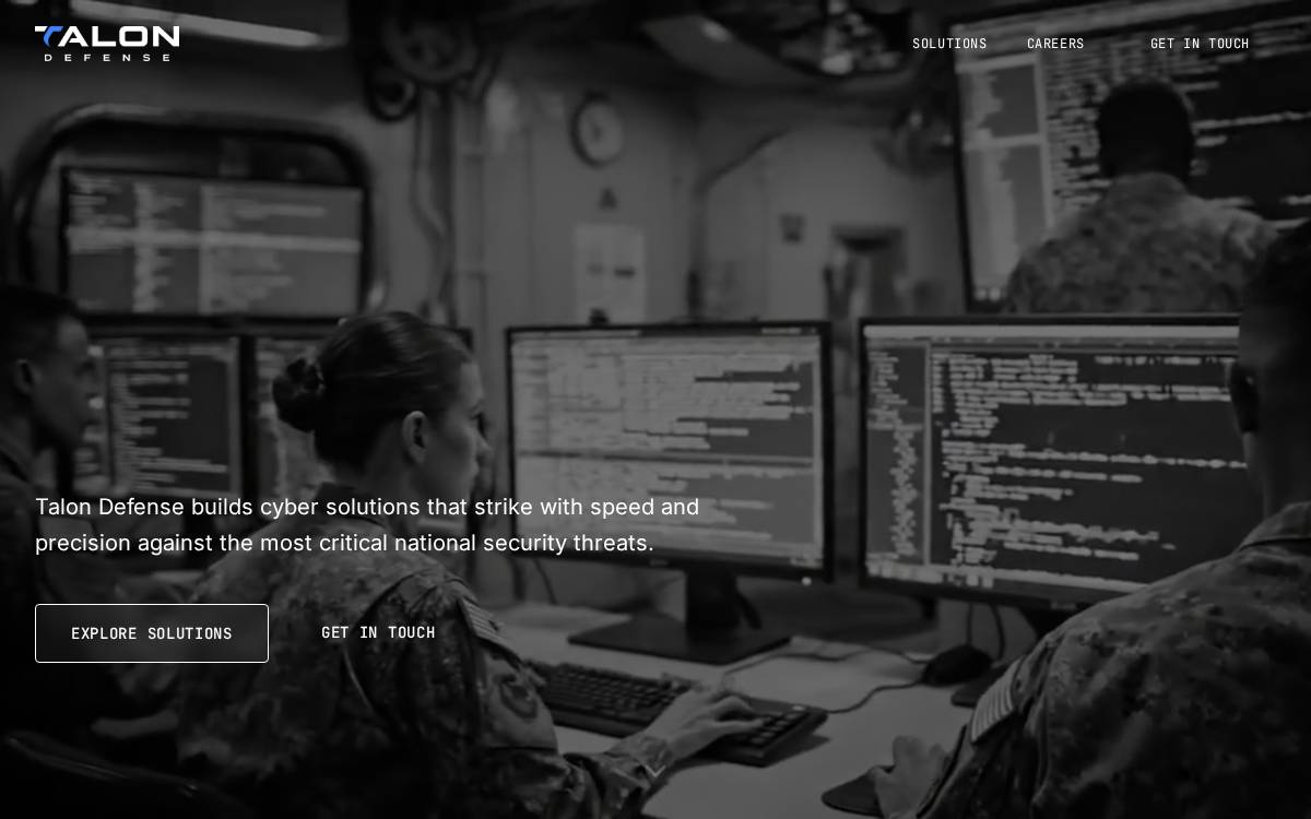Talondefense website preview