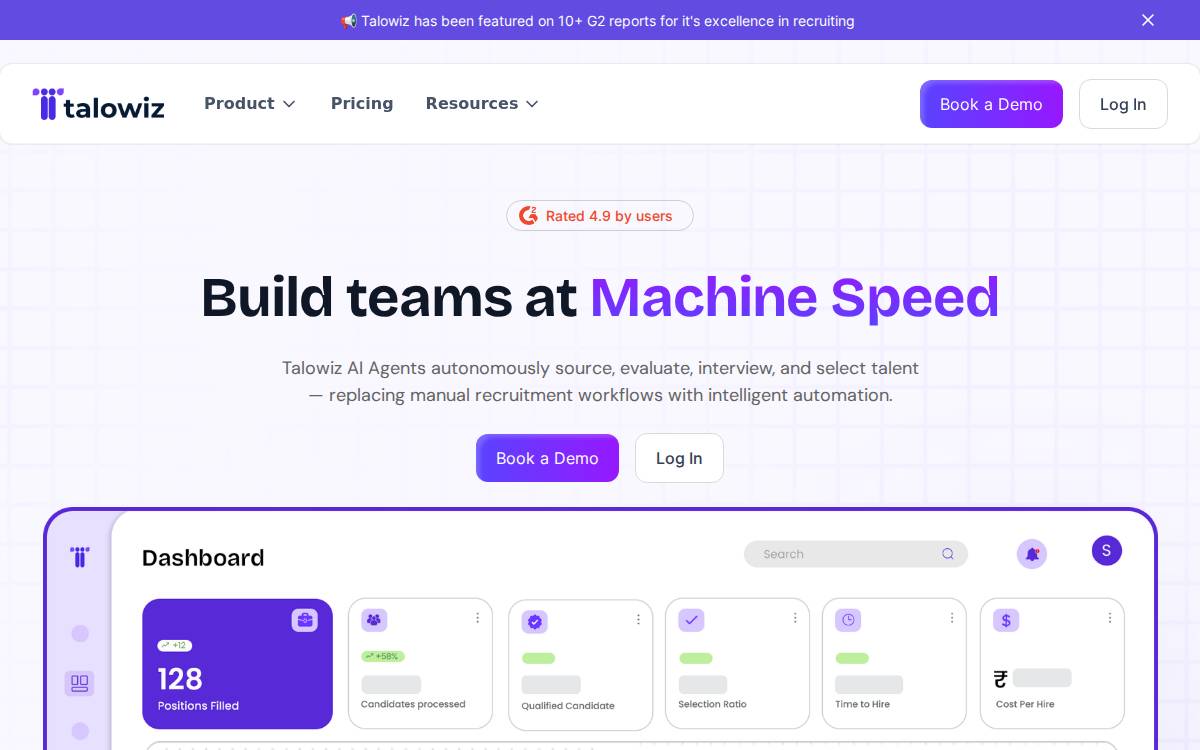 Talowiz website preview