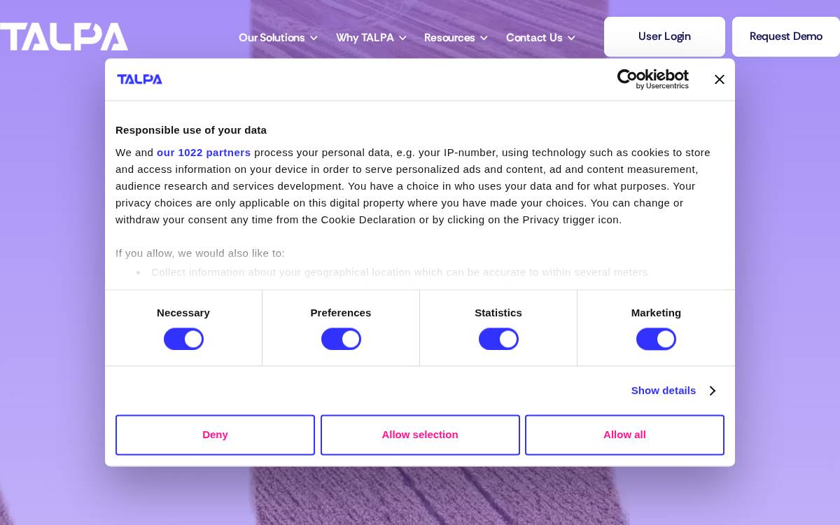 TALPA website preview