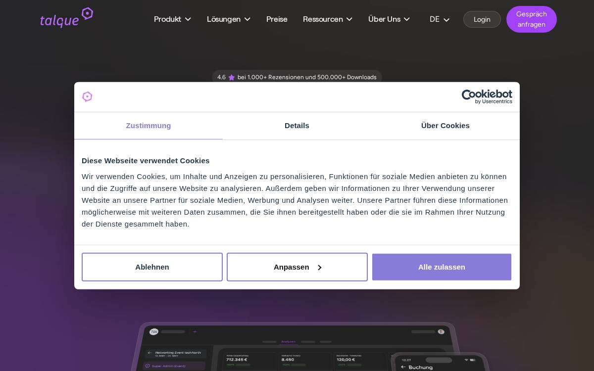 Talque website preview