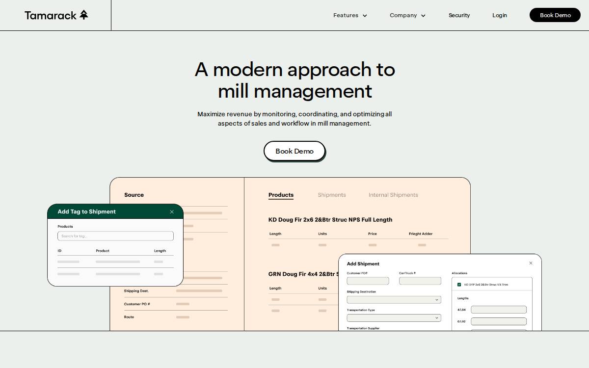 Tamarack website preview