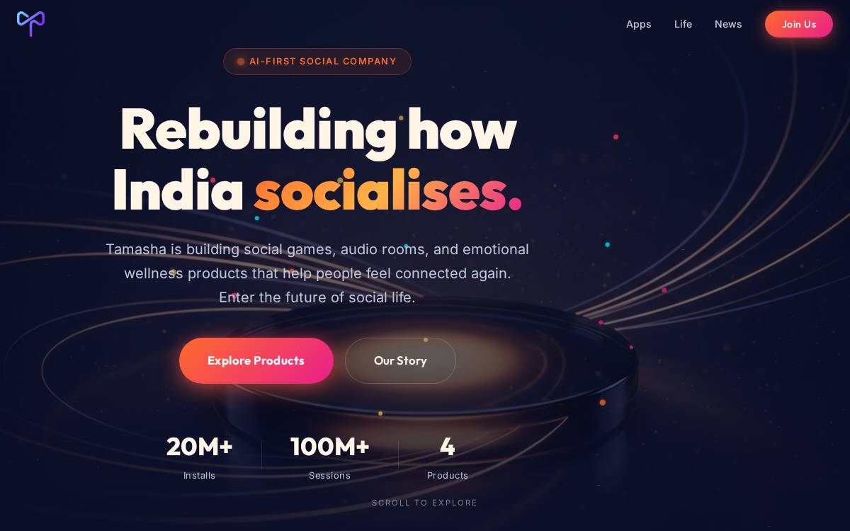 Tamasha website preview