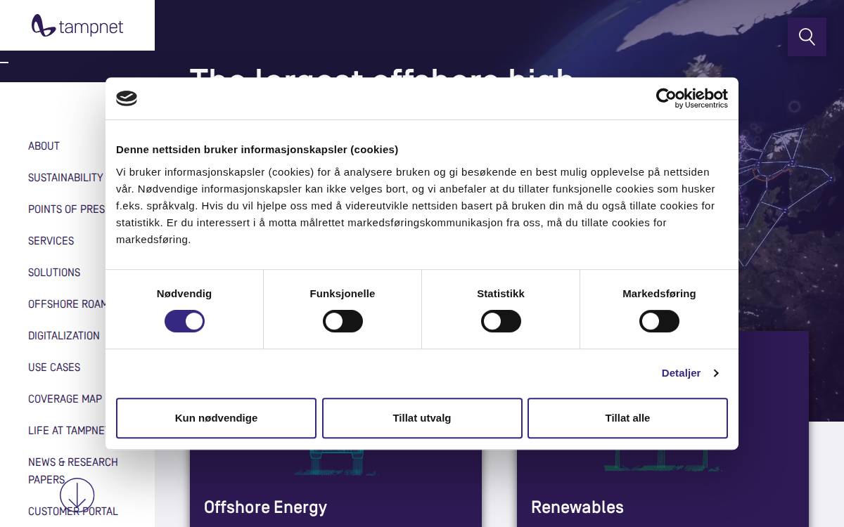 Tampnet website preview