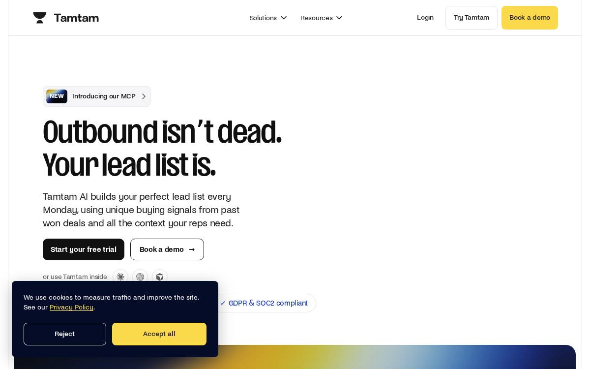 Tamtam website preview