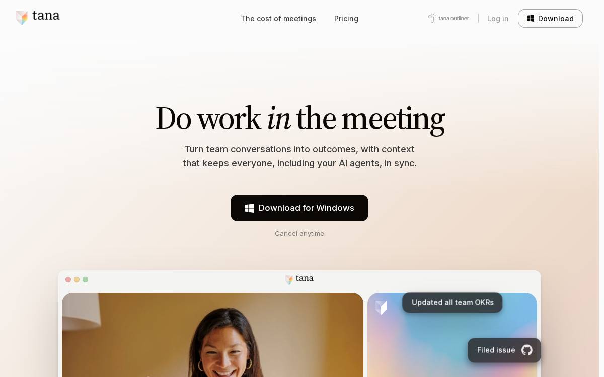 Tana website preview