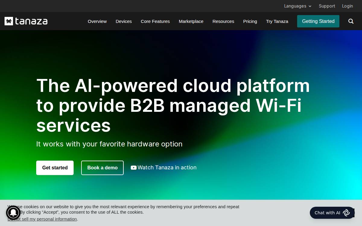 Tanaza website preview