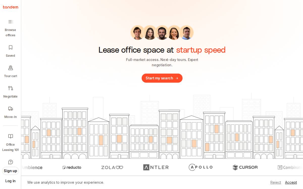 Tandem website preview