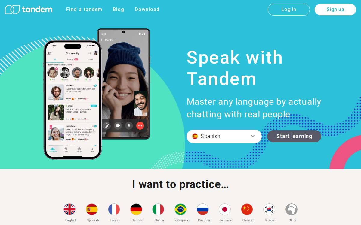 Tandem website preview