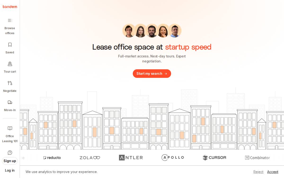 Tandem website preview