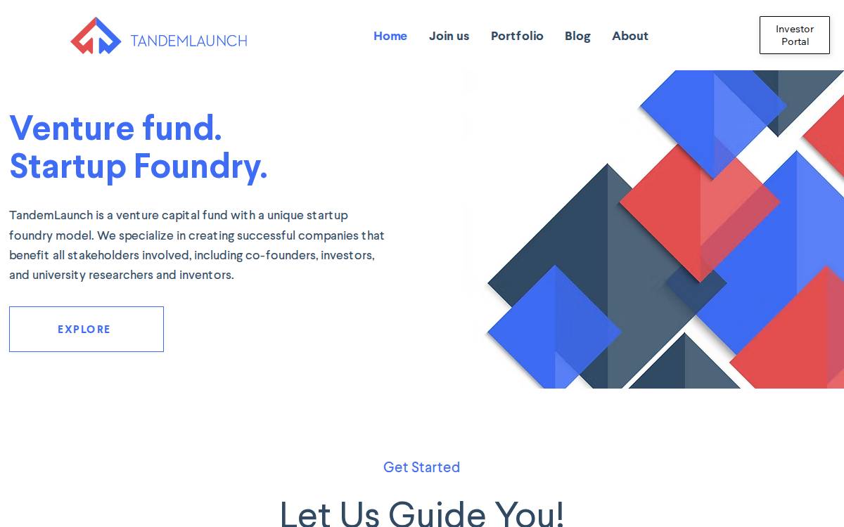 Tandemlaunch website preview