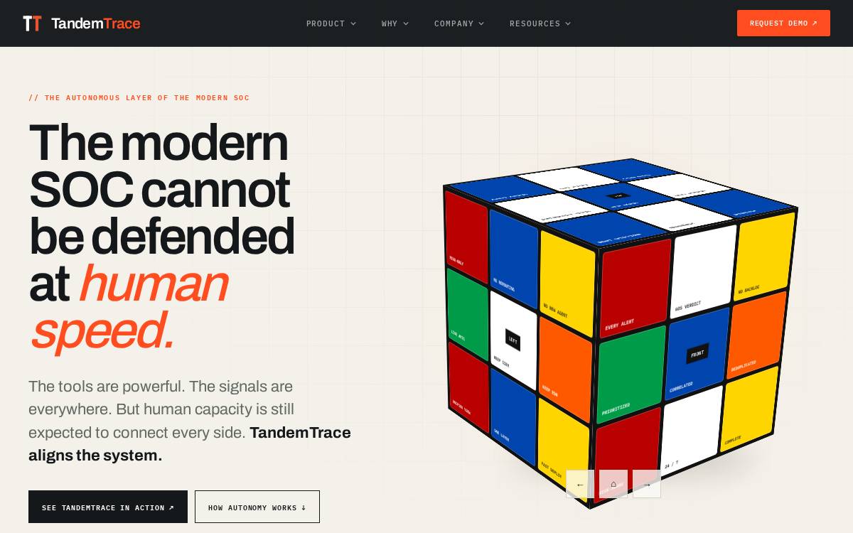 TandemTrace website preview