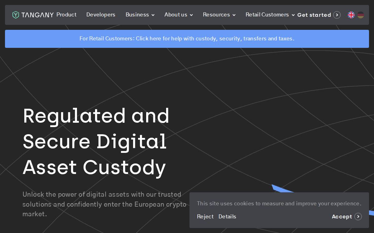 Tangany website preview