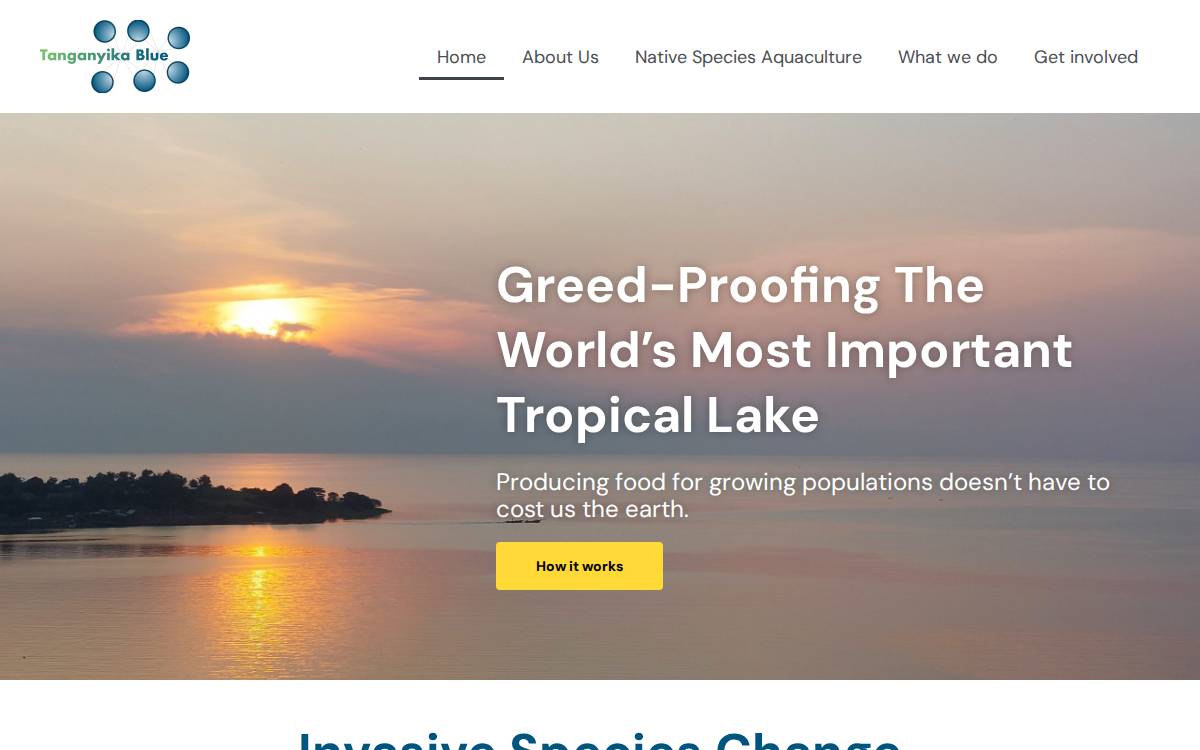 Tanganyika Blue website preview