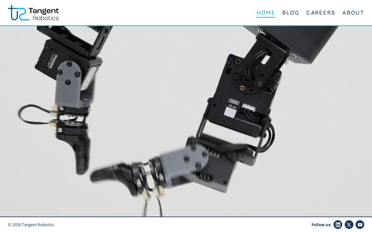 Tangent Robotics Advanced dexterity robotics website preview