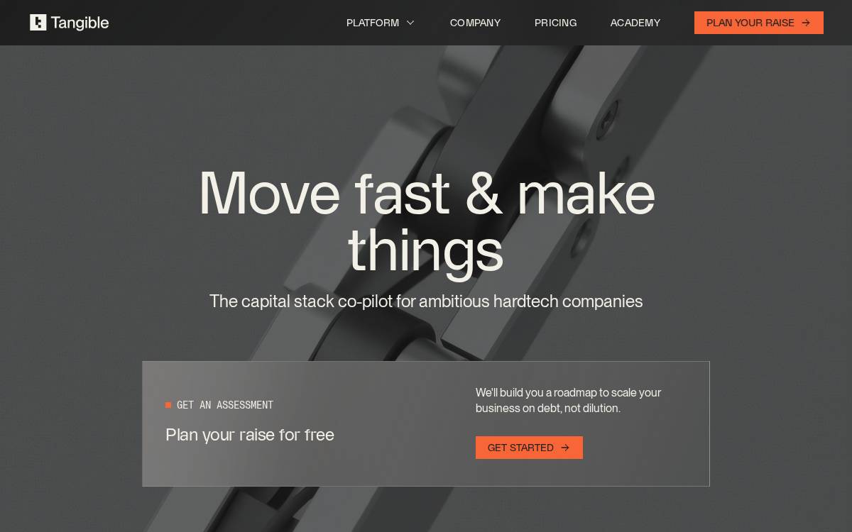 Tangible Finance website preview