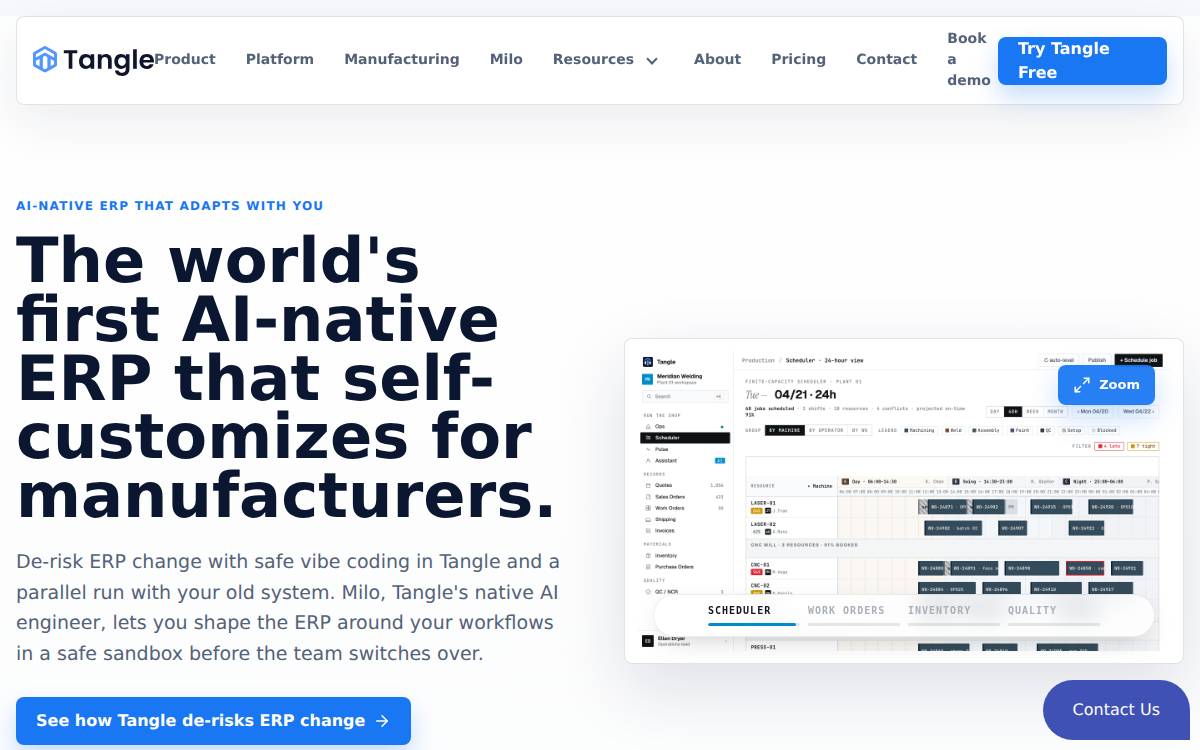 Tangle website preview