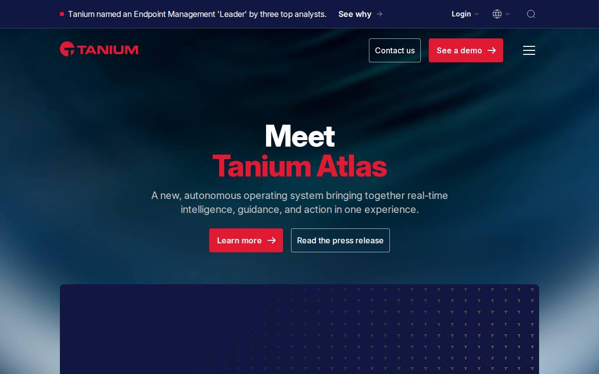 Tanium website preview