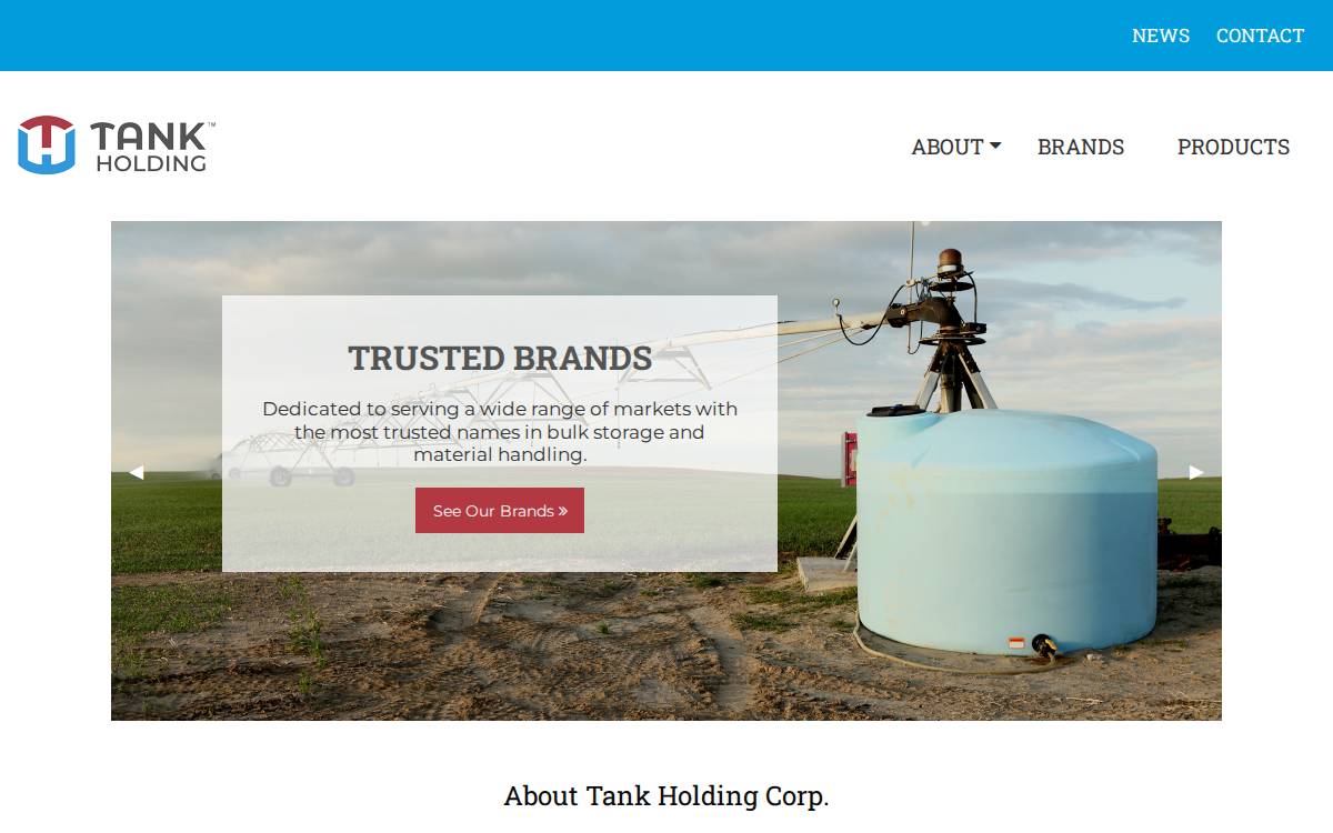 Tank Holding Corp website preview