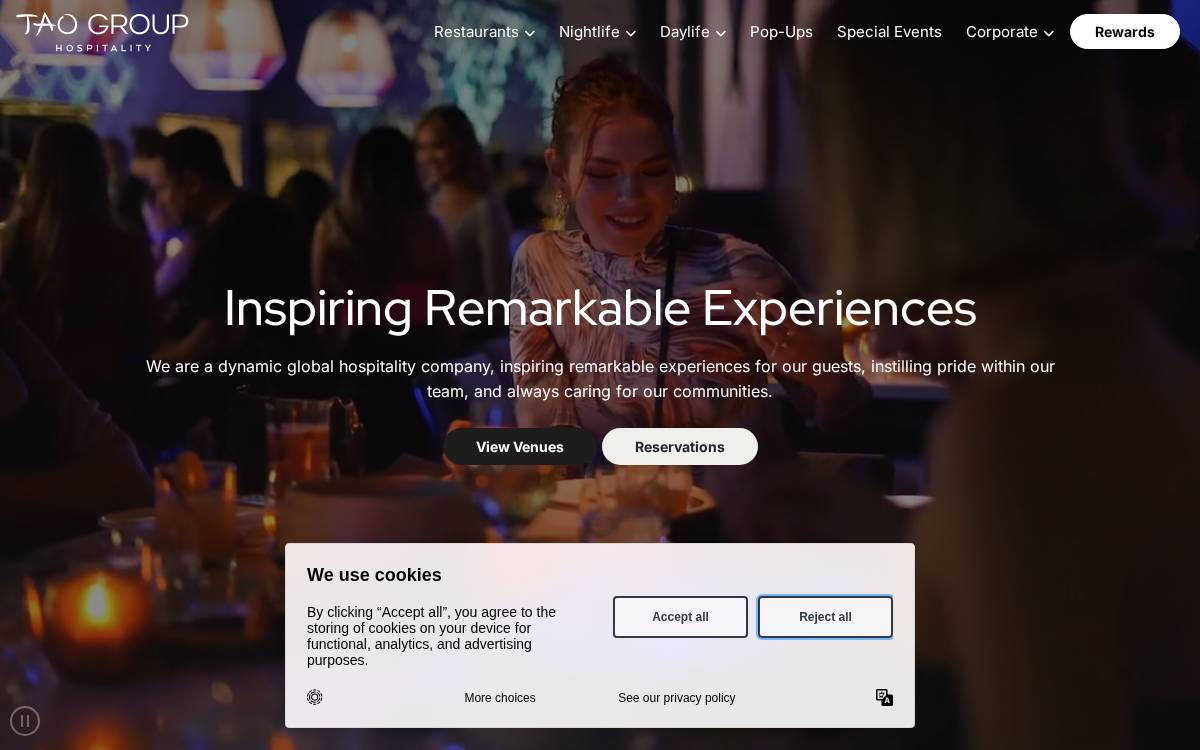 Tao Group Hospitality website preview