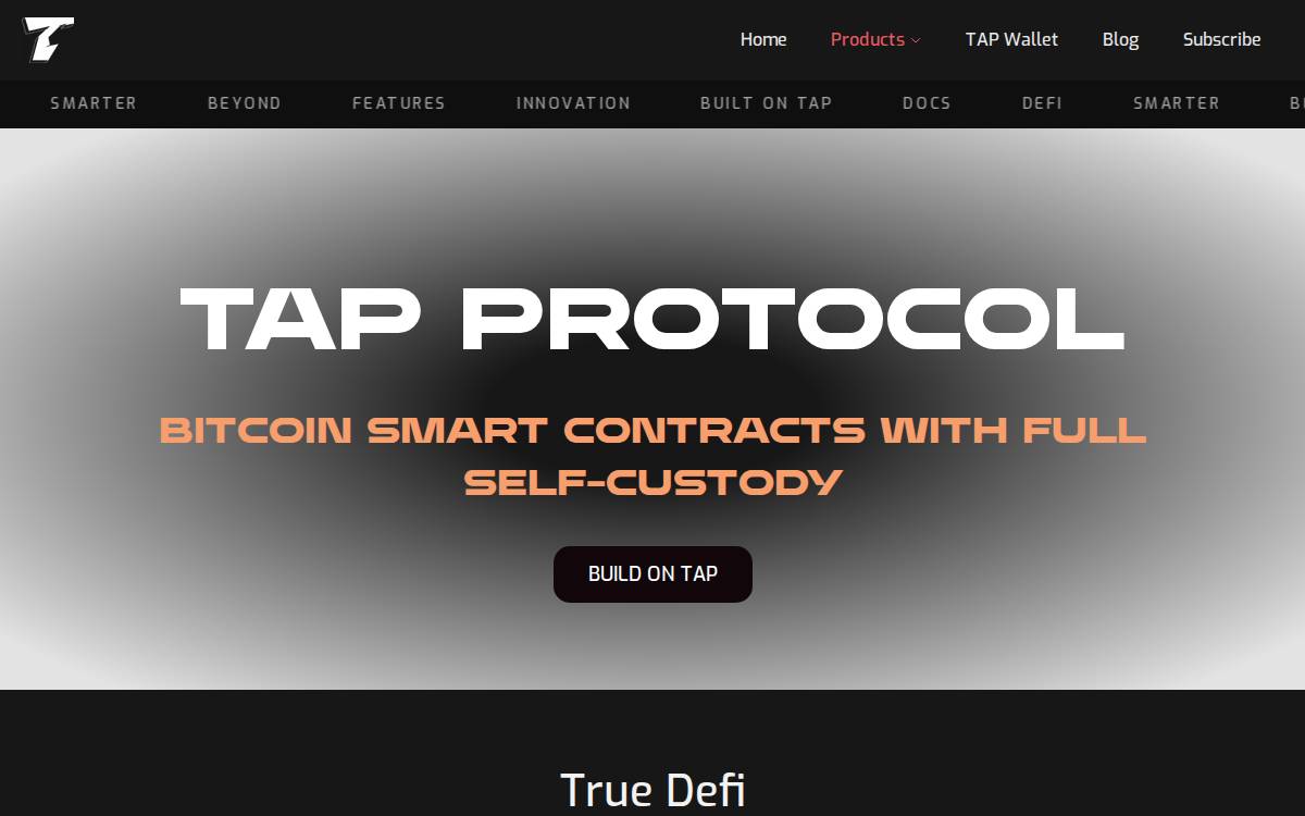 Tap Protocol website preview