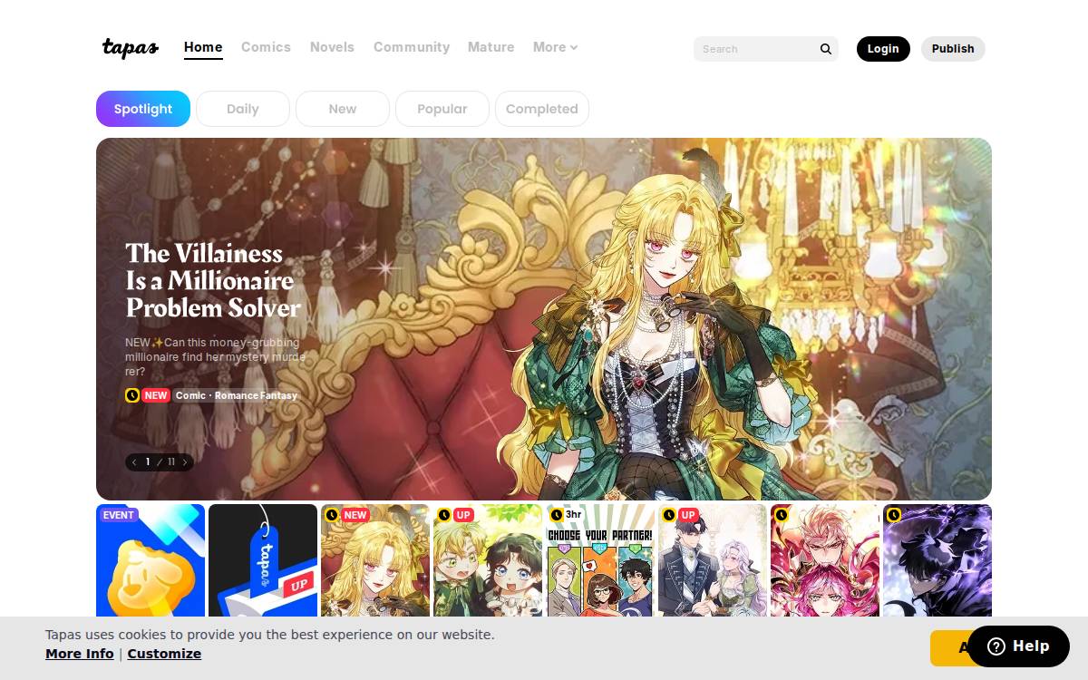 (주)Tapas Media website preview