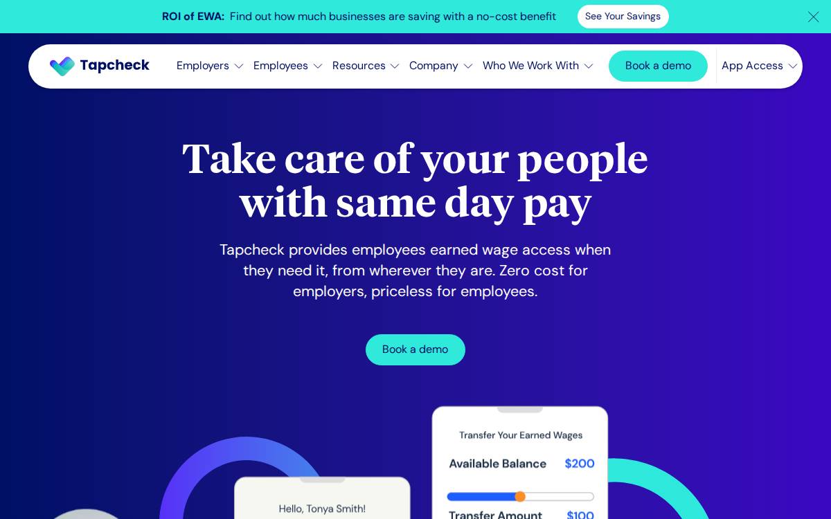 Tapcheck website preview