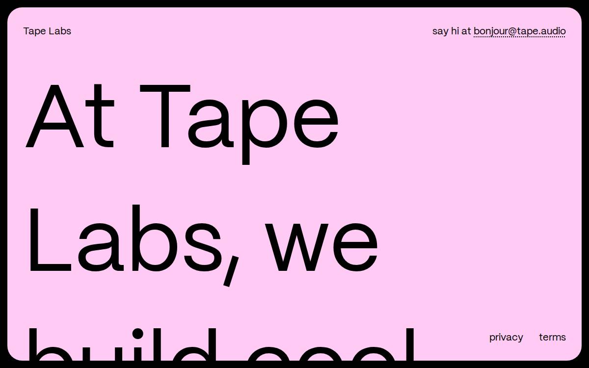Tape website preview