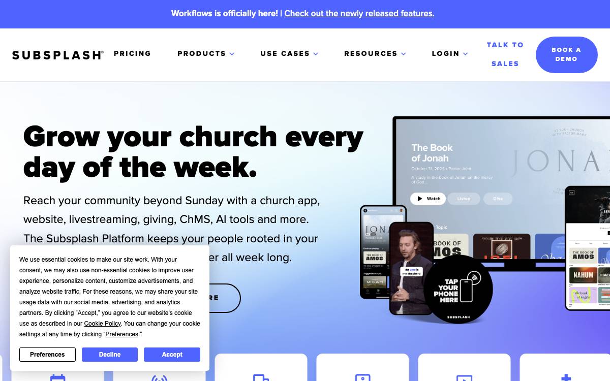 TapEngage website preview