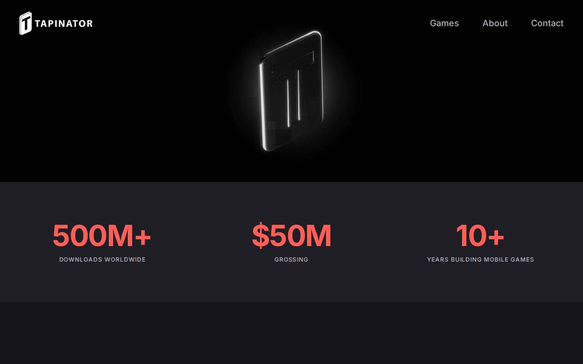 Tapinator website preview