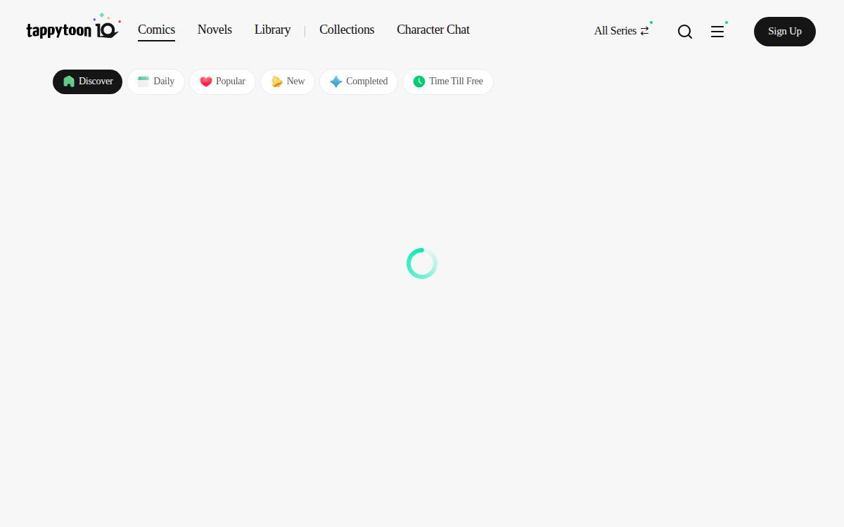 Tappytoon website preview