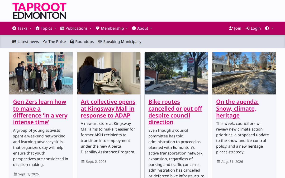 Taproot Edmonton website preview