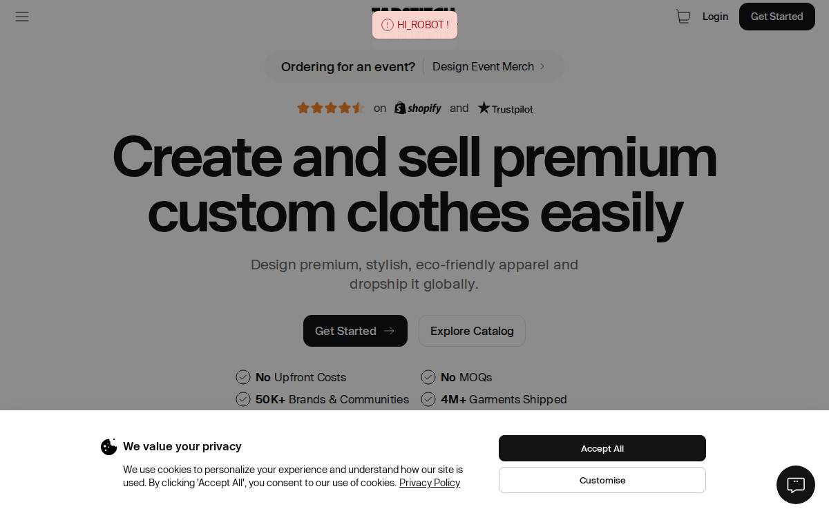 TapStitch website preview